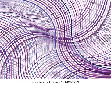 Texture, pattern with wavy, waving grid, mesh of lines. Billowy, zig-zag (criss-cross), undulating stripes, streaks. Abstract geometric background