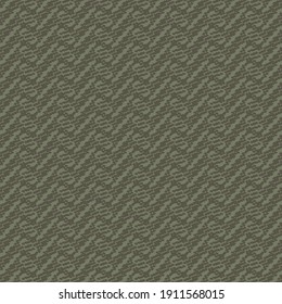 Texture or pattern with zigzags, made of short lines and small ornaments. Wallpaper texture. Artwork in brown and gray.