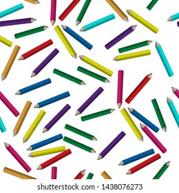 The texture of the pencils on a white background for registration of childr