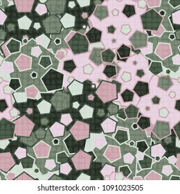 The texture of the pentagons with a translucent mesh on top. Fashionable pattern for clothes, walls and design.