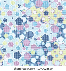 The texture of the pentagons with a translucent mesh on top. Fashionable pattern for clothes, walls and design.