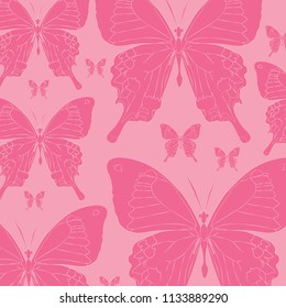 texture with pink butterflies