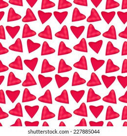 Texture of pink hearts on a white background, editable vector seamless repeating pattern. Design for wedding decoration, Valentine's day, for fabric, Wallpaper.