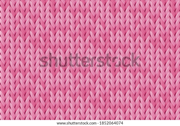 Texture of pink wool knit. Seamless knitted
background. Vector illustration of knitwear for background,
wallpaper, wrapping paper, webpage backdrop. Template for romantic
valentine greeting
card.