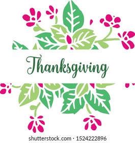 Texture of pink wreath frame, for card thanksgiving. Vector