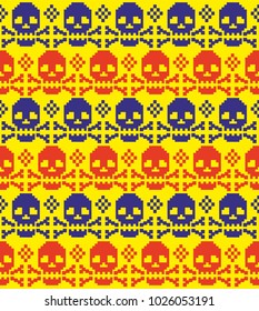 texture with pixel skull