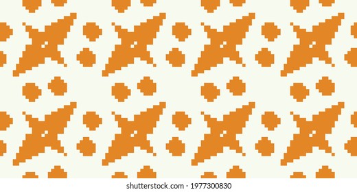 Texture Pixelate seamless pattern . Vector illustration  Colors:  Panache, Carrot Orange