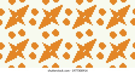 Texture Pixelate seamless pattern . Vector illustration  Colors:  Panache, Carrot Orange