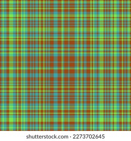 Fondo de plástico de textura. Tejidos de tartán textiles. La comprobación del patrón vectorial se realiza sin problemas en color cian y verde.