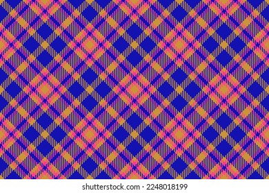 Tartán de arcilla de textura. Patrón textil de tejido. Comprobación del fondo del vector sin problemas en los colores rojo y azul.