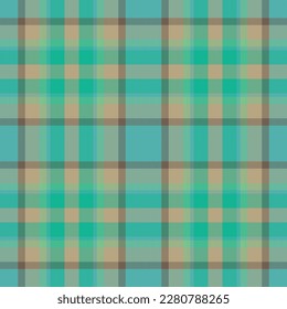 Texture plaid textile. Fabric check vector. Tartan background seamless pattern in orange and green colors.