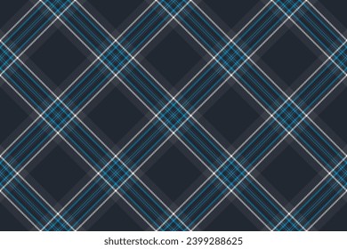Texture plaid textile of pattern vector seamless with a fabric tartan background check in dark and cyan colors.