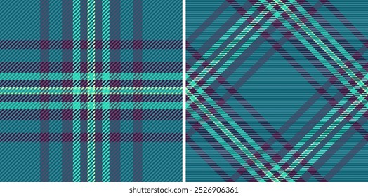 Texture plaid textile of tartan check pattern with a fabric background seamless vector. Set in trendy colours for premium quality products.