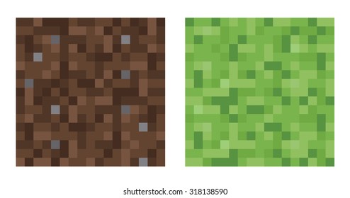 Texture for platformers pixel art vector - mud and bush pattern
