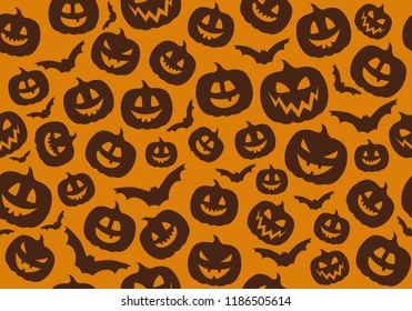 Texture with pumpkins - Halloween concept. Vector.