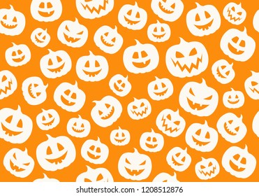 Texture with pumpkins - Halloween concept. Vector.