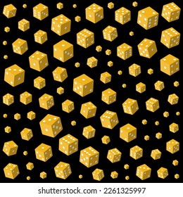 Textura de dados apilados al azar en estilo de lujo. Vector