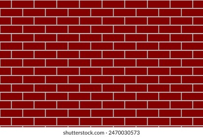 Texture of a realistic red brick wall. Brick wall seamless pattern. Background brickwork for portraits, objects. Vector illustration.