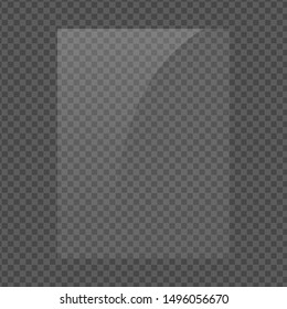 The texture of rectangle glass plate, mirror, windows. Light effect for a picture or a mirror. Beautiful realistic reflection. The interior of the house stock vector 