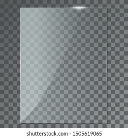 The texture of rectangle glass plate, mirror, windows. Light effect for a picture or a mirror. Beautiful realistic reflection. The interior of the house stock vector