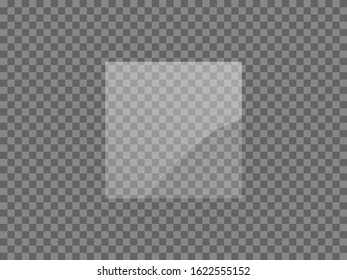 The texture of rectangle glass plate, mirror, windows. Light effect for a picture or a mirror. Beautiful realistic reflection. The interior of the house stock vector. EPS 10