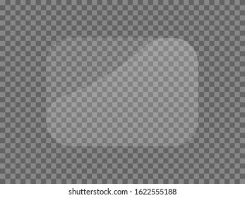 The texture of rectangle glass plate, mirror, windows. Light effect for a picture or a mirror. Beautiful realistic reflection. The interior of the house stock vector. EPS 10