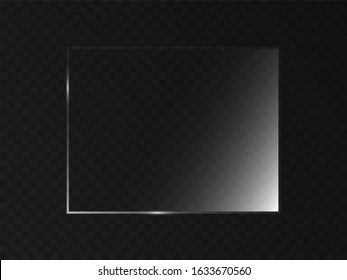 The texture of rectangle glass plate, mirror, windows. Light effect for a picture or a mirror. Beautiful realistic reflection. The interior of the house stock vector. EPS 10