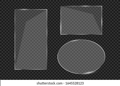 The texture of rectangle glass plate, mirror, windows. Light effect for a picture or a mirror. Beautiful realistic reflection. The interior of the house stock vector 