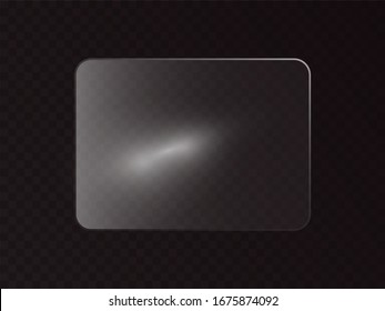 La textura de la placa de vidrio rectangular, espejo, ventanas. Efecto de luz para una imagen o un espejo. Hermosa reflexión realista. El interior del vectorial de la casa. EPS 10