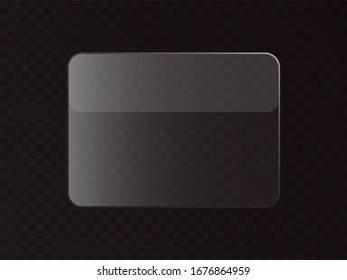 The texture of rectangle glass plate, mirror, windows. Light effect for a picture or a mirror with text. Beautiful realistic reflection. The interior of the house stock vector. EPS 10