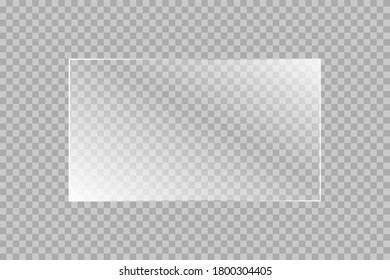 The texture rectangle glass plate  mirror  windows  Light effect for picture mirror  Beautiful realistic reflection stock vector 