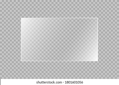 The texture rectangle glass plate  mirror  windows  Light effect for picture mirror  Beautiful realistic reflection stock vector 