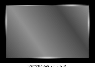 The texture of rectangle glass plate, mirror. Light effect for a picture or a mirror. Beautiful realistic reflection. Stock vector illustration.