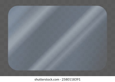 Texture of a rectangular plate with solar reflection. Beautiful reflection with a blue tint. Stock vector illustration	