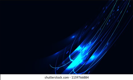 Texture of red abstract red magical glowing bright shining neon lines of waves of strips of threads of energy patterns and copy space. The background. Vector illustration.