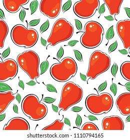 Texture of red Apple and pear