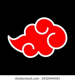 暁 Texture Red Black Akatsuki Ninja Club Cloud Naruto Dawn Daybreak Rogue Ninja Shinobi Secret Criminal Organization Group Collective Faction Logo Icon Sign Sigil Symbol Emblem Badge Vector EPS PNG Tra