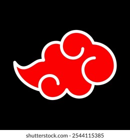 暁 Textur Rot Schwarz Akatsuki Ninja Club Cloud Naruto Dawn Daybreak Rogue Ninja Shinobi Geheime kriminelle Organisation Gruppe kollektive Fraktion Logo Symbol Symbol Symbol Emblem Abzeichen Vektor EPS PNG Tri