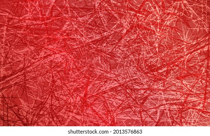 The texture is red. Cracks, cobwebs, hay, threads. Internet. Abstract rectangular background for big sales banner. Vector illustration. Basis, template, substrate for any decor, text, logo. Eps 10.