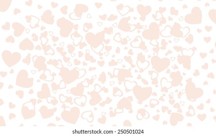 The texture of red hearts. Design element for romantic pictures. Vector love background.