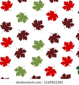 Texture of Red maple leaves on white background and patterns in autumn leaves vector and illustration