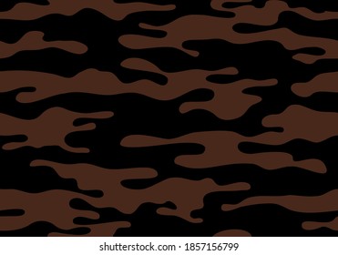 texture repeating camouflage military brown black. seamless pattern. background print