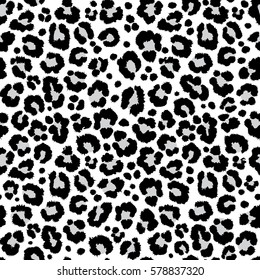 Texture Repeating Seamless Pattern Snow Leopard Jaguar White Leopard