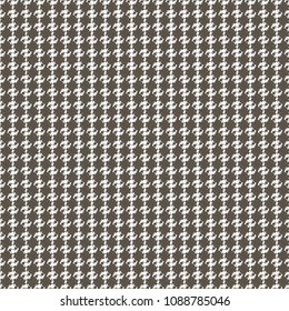 Texture of retro wool fabric with a stylish grid pattern. Monochrome decorative pixelated background. Vector illustration.