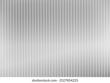 Texture of ribbed glass. Abstract black and white gradient background with vertical stripes. Translucent plastic texture. Vector illustration