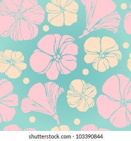Texture with rose flowers on blue background