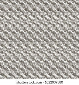 Texture of rough fabric with perforations. Abstract monochrome background. Vector design.