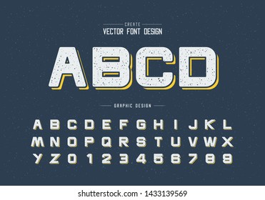 Texture Round font and alphabet vector, Design typeface letter and number, Graphic text on background