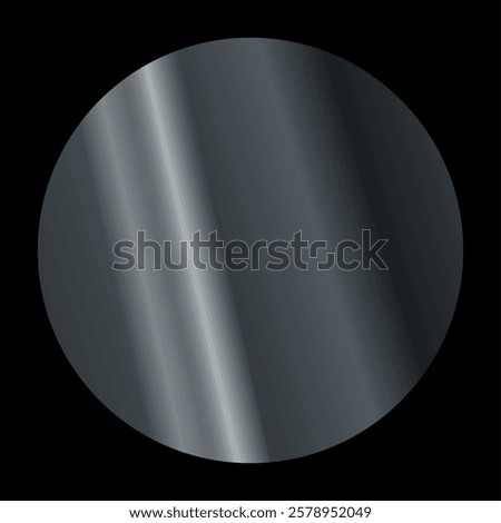 Texture of round plate with reflection from sunlight. Reflection for glasses, mirror, windows. Beautiful reflection with blue tint on artificial black background	