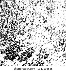 Texture of scratches, chips, cracks. Grim grunge background. Black and white pattern of scuffs. Old vintage surface. Ruined dirty wall